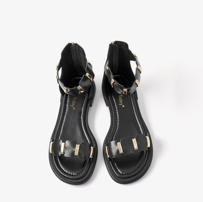 Sandalias de Cuero Minimalistas con Suela Blanda y Diseño Hada - Image 3