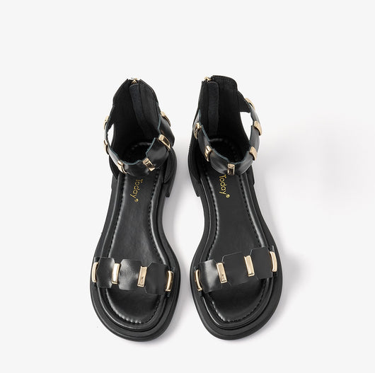 Sandalias de Cuero Minimalistas con Suela Blanda y Diseño Hada - Image 3