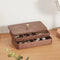 Caja de Almacenamiento Doble para Joyas de Nogal