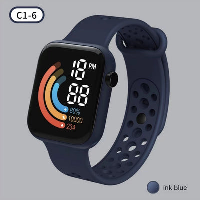 Reloj Digital Infantil Pantalla Rainbow LED Cuadrado - Image 12