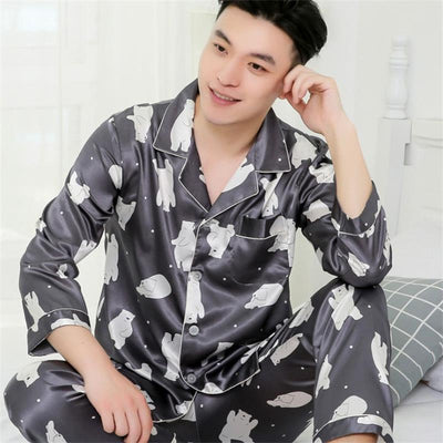 Pijama de Seda para Hombre Manga Larga Premium - Image 10