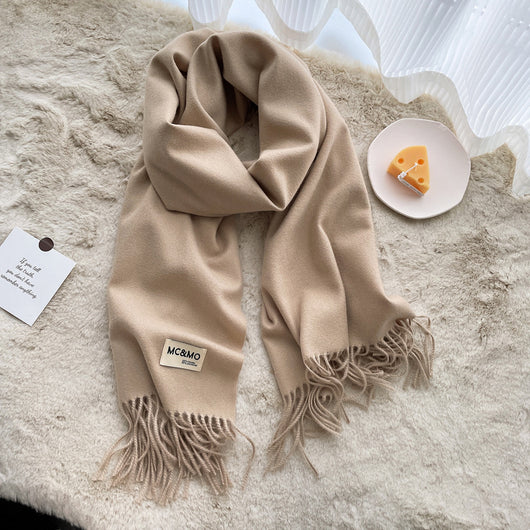 Bufanda de Cachemira Tassel Monocromática - Elegancia y Calidez - Image 18
