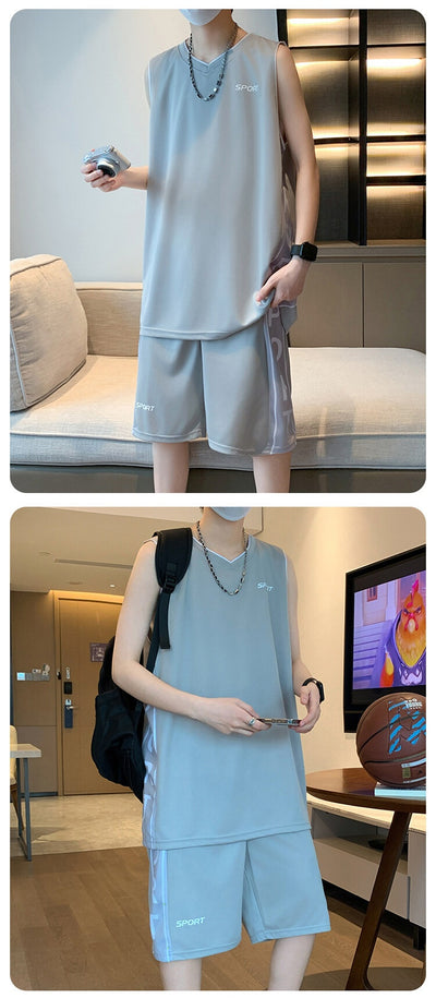 Conjunto Deportivo Casual - Camiseta sin Mangas y Pantalón Corto para Baloncesto - Image 14