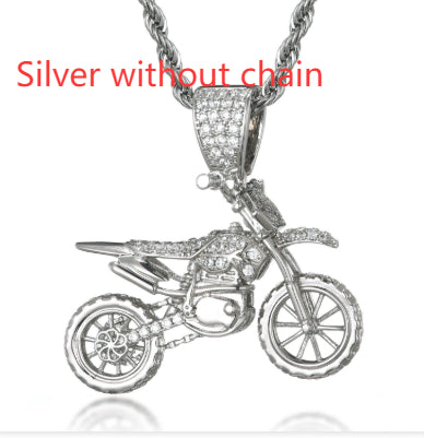 Dije Motociclista Hip Hop Chapado en Oro con Circonitas - Image 8