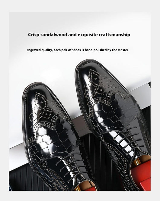 Zapatos Oxford Brogue de Cuero para Hombre - Punta Cuadrada Estilo Japonés - Image 12
