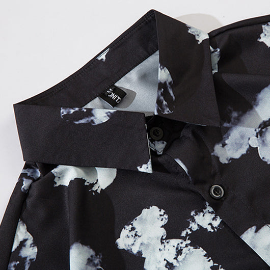 Playera Suelta Estampado Nubes Blancas Tendencia Nacional - Image 9