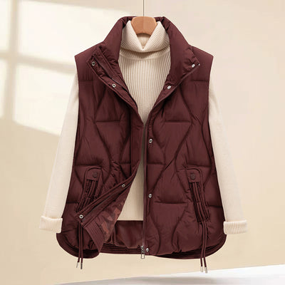 Chaleco Acolchado de Algodón para Invierno - Chaqueta Corta Térmica para Mujer - Image 8