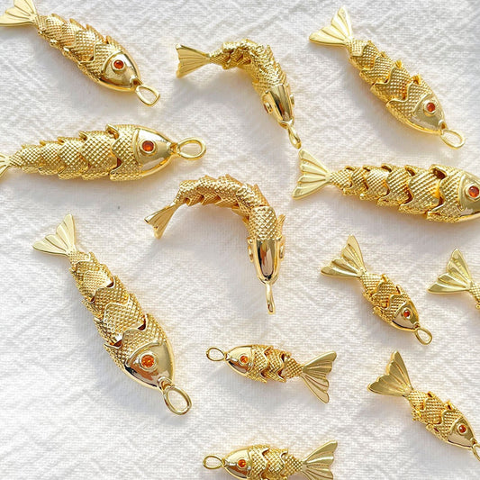 Colgante Pez Jacinto Dorado - Accesorio Artesanal DIY para Mujer