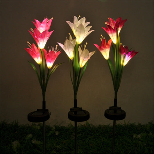 Luz Solar LED Flor de Lirio con Cambio de Color para Jardín - Image 6