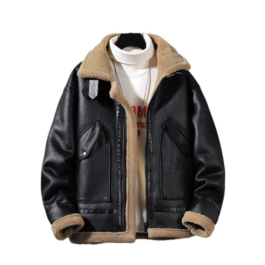 Abrigo de Lana de Cordero Acolchado con Forro Polar para Hombre - Image 5