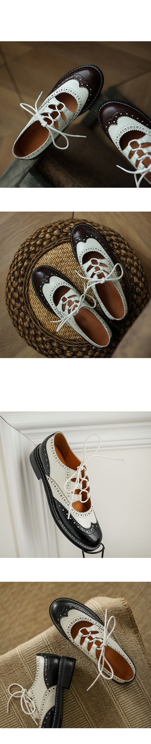 Mocasines Retro Franceses para Mujer con Cordones y Cuero Charolado Tallado - Image 19