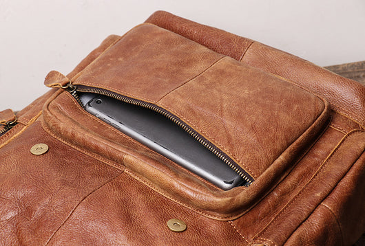 Mochila Retro de Cuero Genuino para Hombre - Image 15