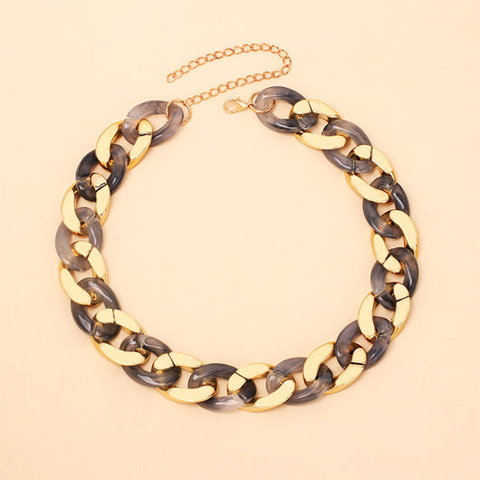 Collar Estratificado de Resina Cosida Cold Wind - Cadena de Escote