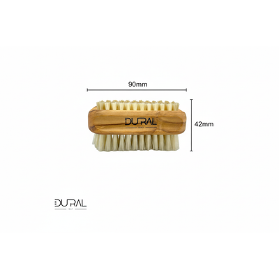 Olive Wood Hand and Nail Brush with Natural Bristles 90mm