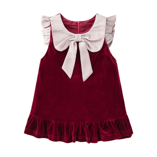 Vestido Sundress de Terciopelo con Lazo Adorable - Image 9
