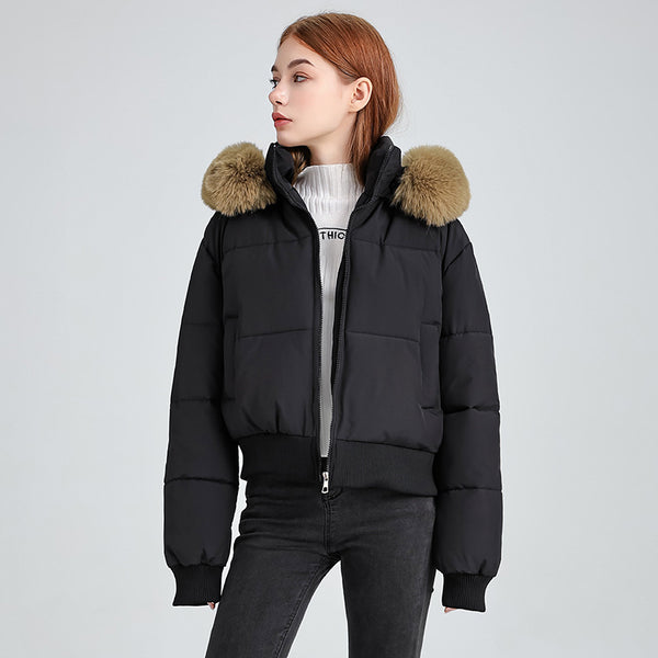 Abrigo Acolchado para Mujer con Cuello de Pelaje y Diseño Moderno - Image 7