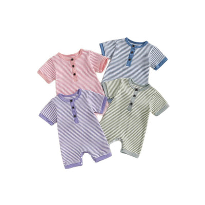Conjunto de 4 Piezas en Algodón Puro con Rayas - Estilo Casual - Image 2