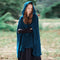 Poncho Capa de Lana con Capucha y Botones Oversized para Mujer