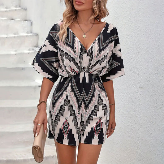 Jumpsuit Estampado Cuello V Manga Suelta y Cómoda - Image 15