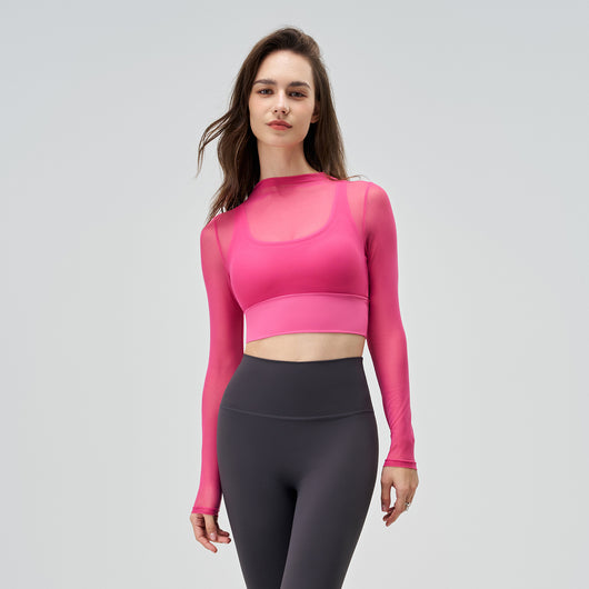 Playera Deportiva Reductora de Malla para Mujer - Manga Larga Transpirable de Secado Rápido - Image 5