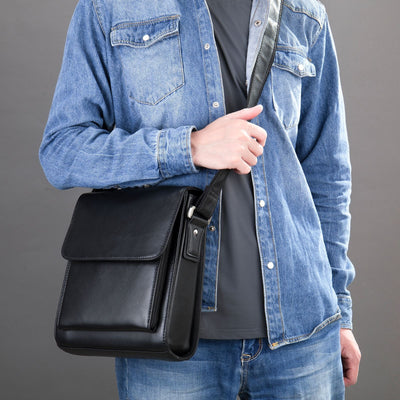Bolsa Bandolera de Cuero Genuino para Hombre - Estilo Casual Messenger - Image 23