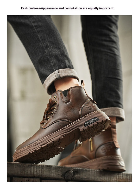 Botas Martin Impermeables Estilo Británico Retro para Hombre Talla Grande - Image 15