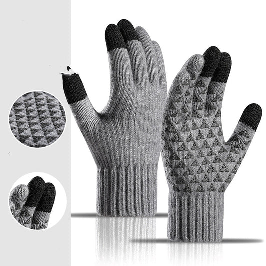 Guantes de Alpaca Tejidos Gruesos con Forro de Terciopelo y Pantalla Táctil para Invierno