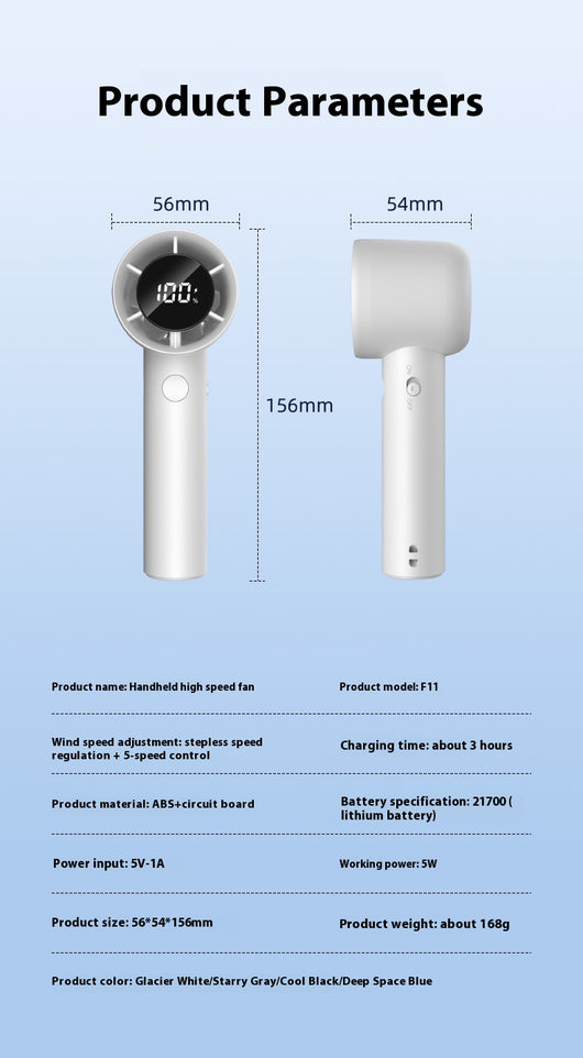 Ventilador Portátil de Alta Velocidad con Viento Ajustable - Resistencia Extrema - Image 12