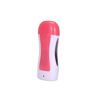 Portable pink and white electric wax warmer with a black power cord for at-home hair removal. - Image 7