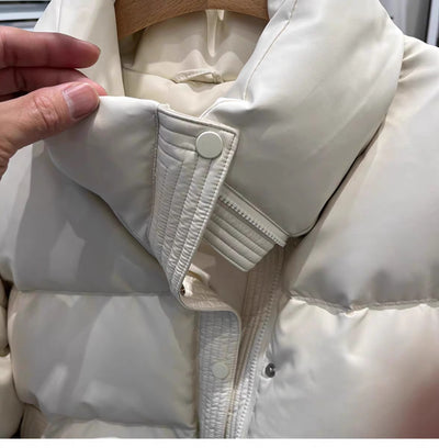 Chaqueta de Plumas de Pato Blanco con Cuello de Pie para Mujer - Image 29