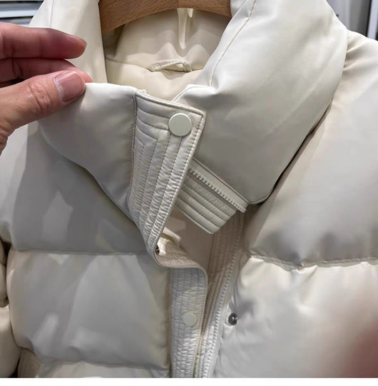 Chaqueta de Plumas de Pato Blanco con Cuello de Pie para Mujer - Image 29