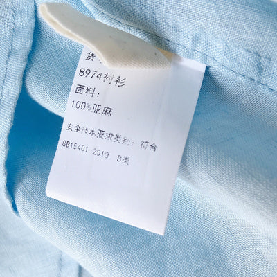 Camisa de Lino Azul Suelta - Comodidad Natural - Image 30