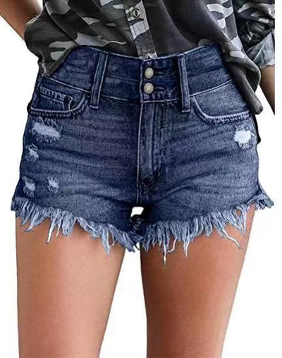 Shorts de Mezclilla Ajustados con Hebillas y Aberturas - Image 4