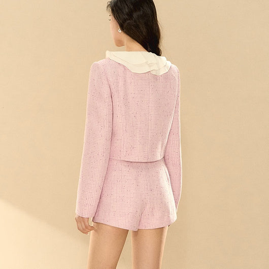 Conjunto de Moda Mujer: Short y Blazer Corto en Tul Púrpura - Image 12