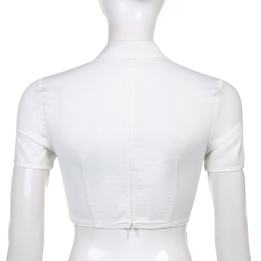 Falda Cheongsam Corta Estilo Hong Kong con Cuello Mandarin y Cintura Alta - Image 7