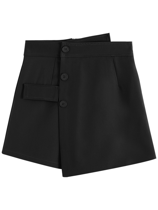 Shorts Casuales Negros con Diseño Asimétrico para Mujer - Image 5