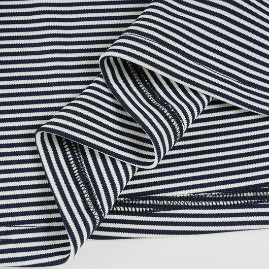 Blusa Rayada de Cintura Alta con Detalle de Encaje y Manga Larga Versátil - Image 14