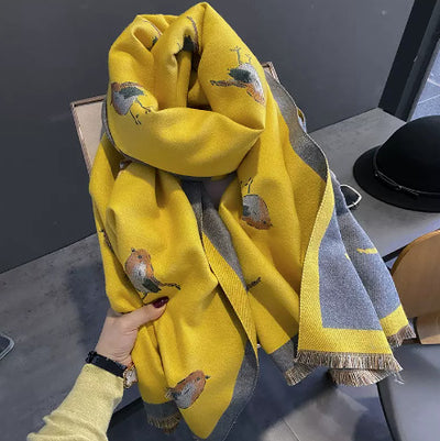 Pashmina Cálida con Diseño de Aves - Bufanda Versátil de Cachemira - Image 6