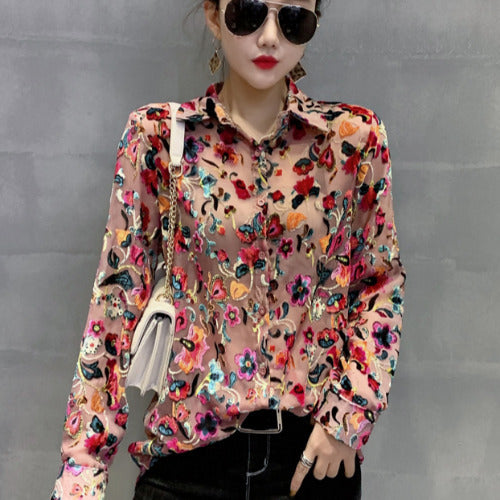 Abanico Camiseta de Malla Floral - Image 3