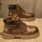 Botas Altas de Cuero Estilo Británico Retro para Motociclista