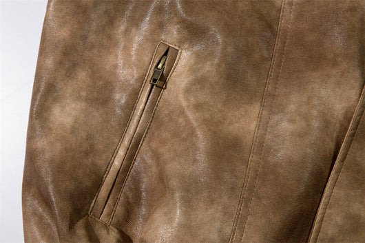 Abrigo de Cuero PU con Contraste de Colores para Hombre - Image 19