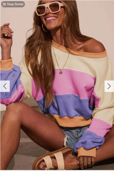 Sudadera Escote Ancho sin Tirantes con Diseño Collage - Image 10