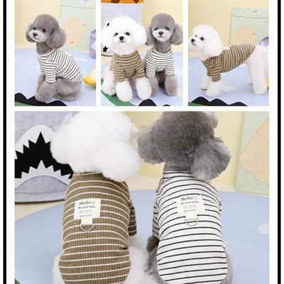 Playera Rayada con Anillo para Cachorros - Ropa Cómoda para Mascotas - Image 3