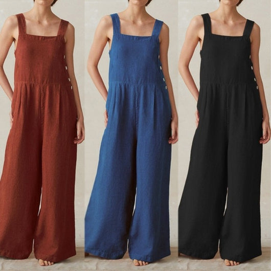 Mono Ancho de Algodón y Lino para Mujer con Bolsillos - Image 8