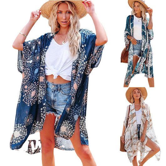 Chaqueta de Playa Suelta Protección Solar con Tul para Mujer