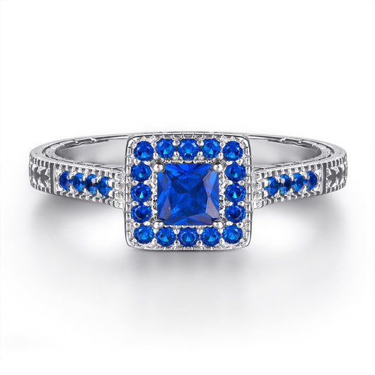 Anillo de Plata S925 Mujer Diseño Original Diamante Cuadrado - Image 6