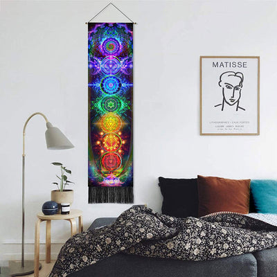Tapiz Bohemio Chakras con Borlas - Decoración Mística para tu Hogar - Image 3