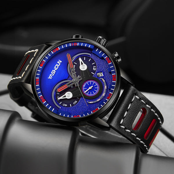 Reloj Cronógrafo de Tres Esferas con Calendario - Diseño Moderno y Personalidad