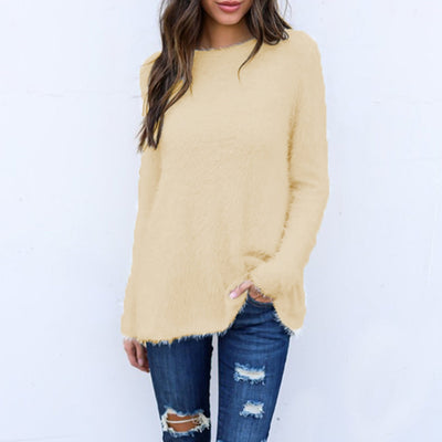 Blusa Suelta de Manga Larga en Color Sólido para Mujer - Image 10