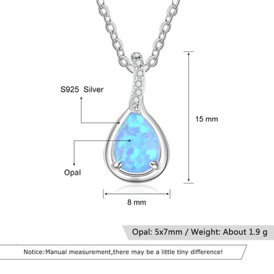 Collar y Pulsera con Colgante de Gota en Plata S925 Azul - Image 6